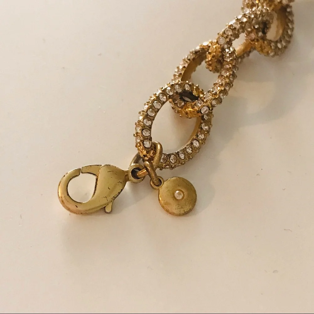 J CREW | Pavé Encrusted Gold Links - Picture 4 of 11